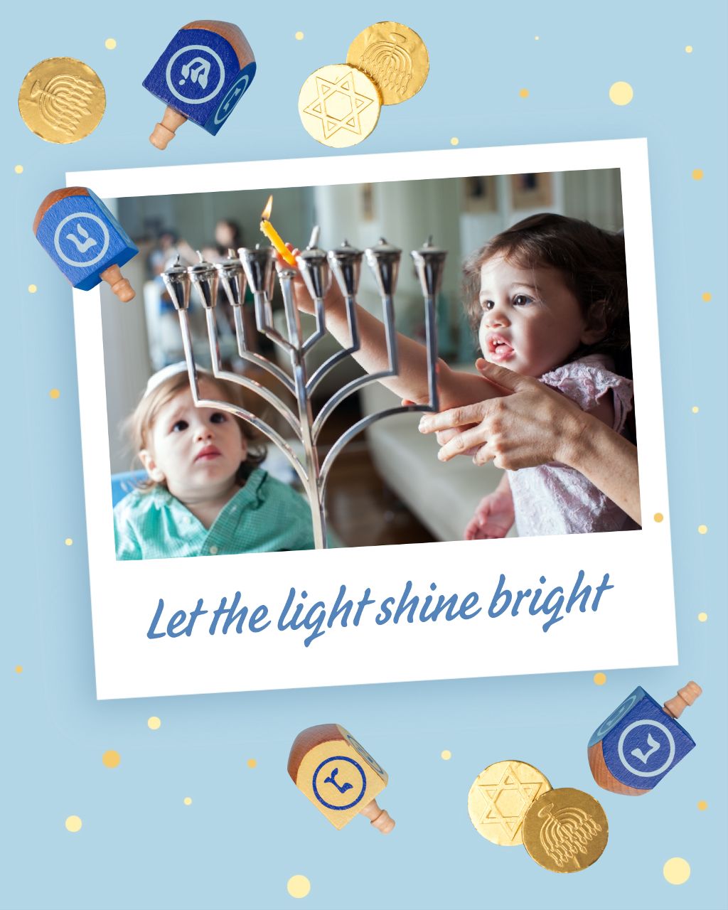 Blue and Gold Hanukkah Celebration Poster