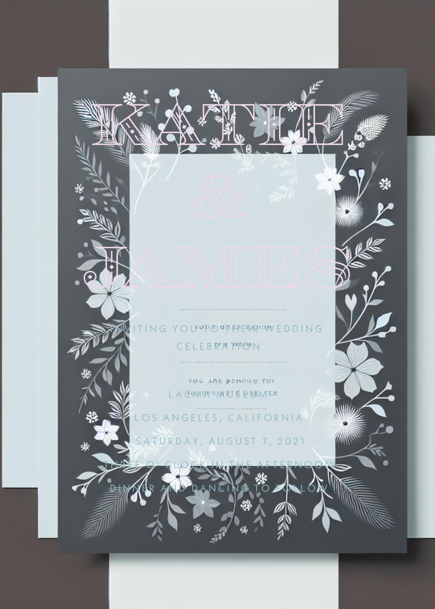 Elegant Teal Wedding Invitation Post Template