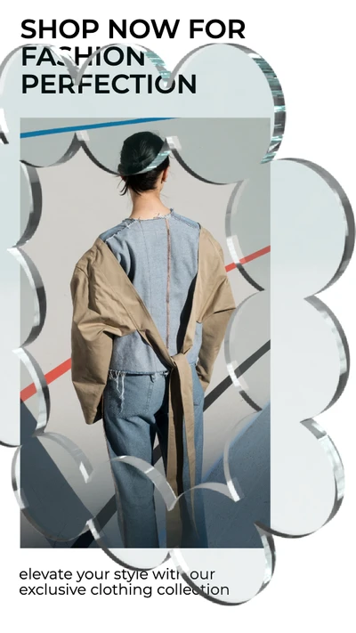 Chic Blue Fashion Sale Ad Template