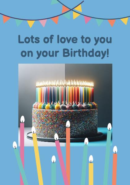 Cheerful Blue and Yellow Birthday Post Template