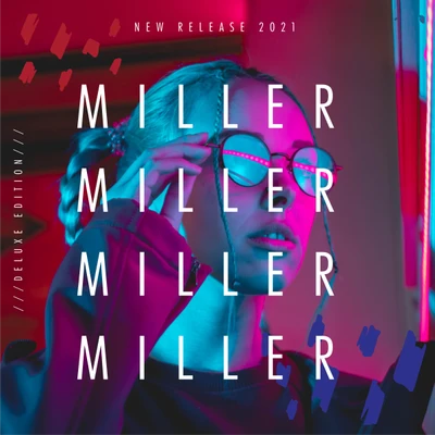 Template Vibrant Red and Blue Music Release Poster