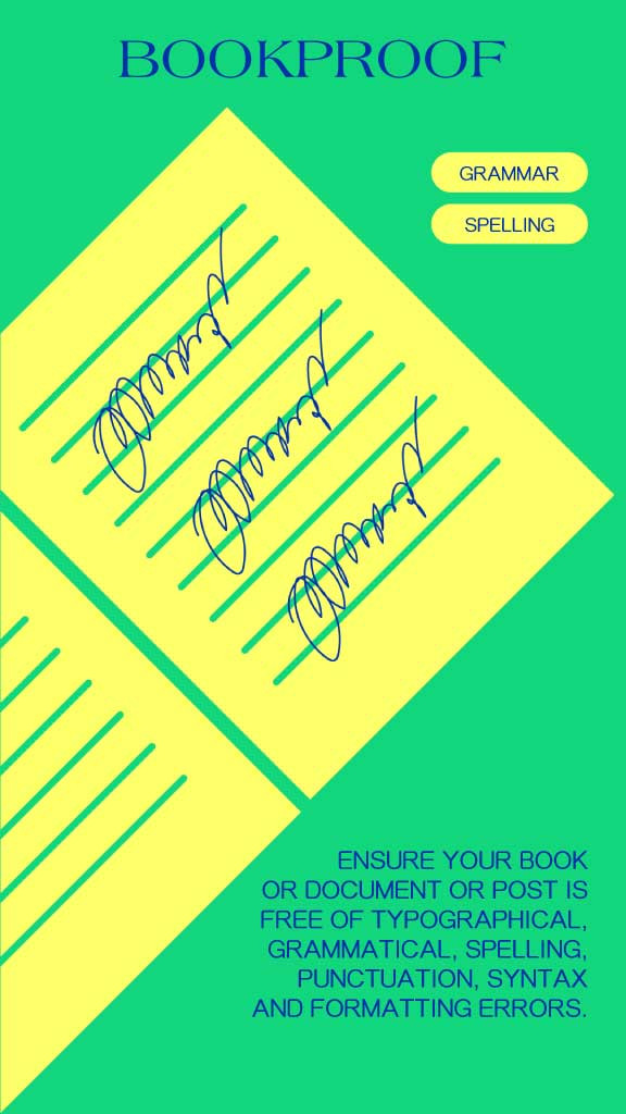 Template Elegant Green Yellow Proofreading Services Poster