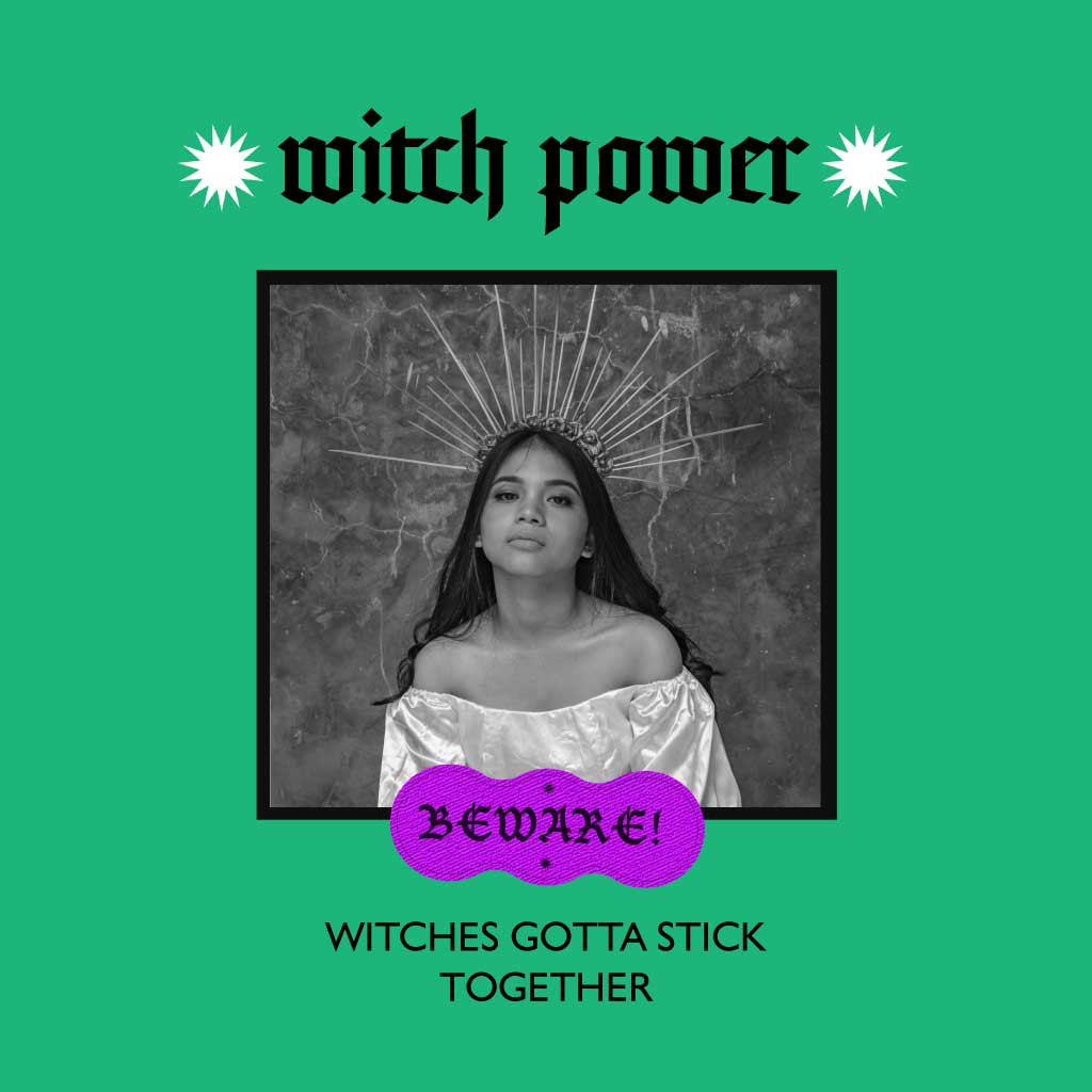 Template Enchanting Green Witch Power Post Design