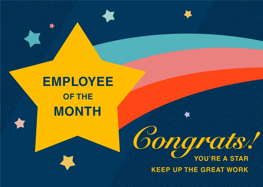 Template Navy Blue Employee Recognition Poster Design