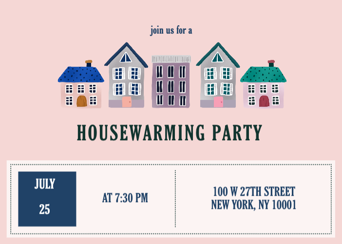 Charming Pink Housewarming Party Invitation Post