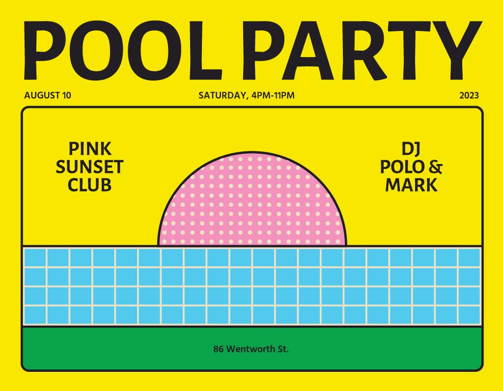 Sunny Yellow Pool Party Poster Design