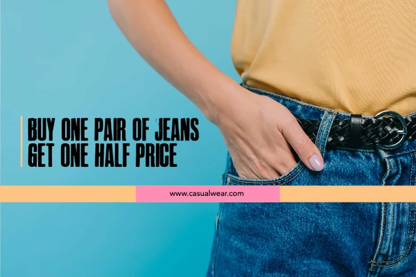 Template Stylish Blue Jeans Sale Ad Poster Design