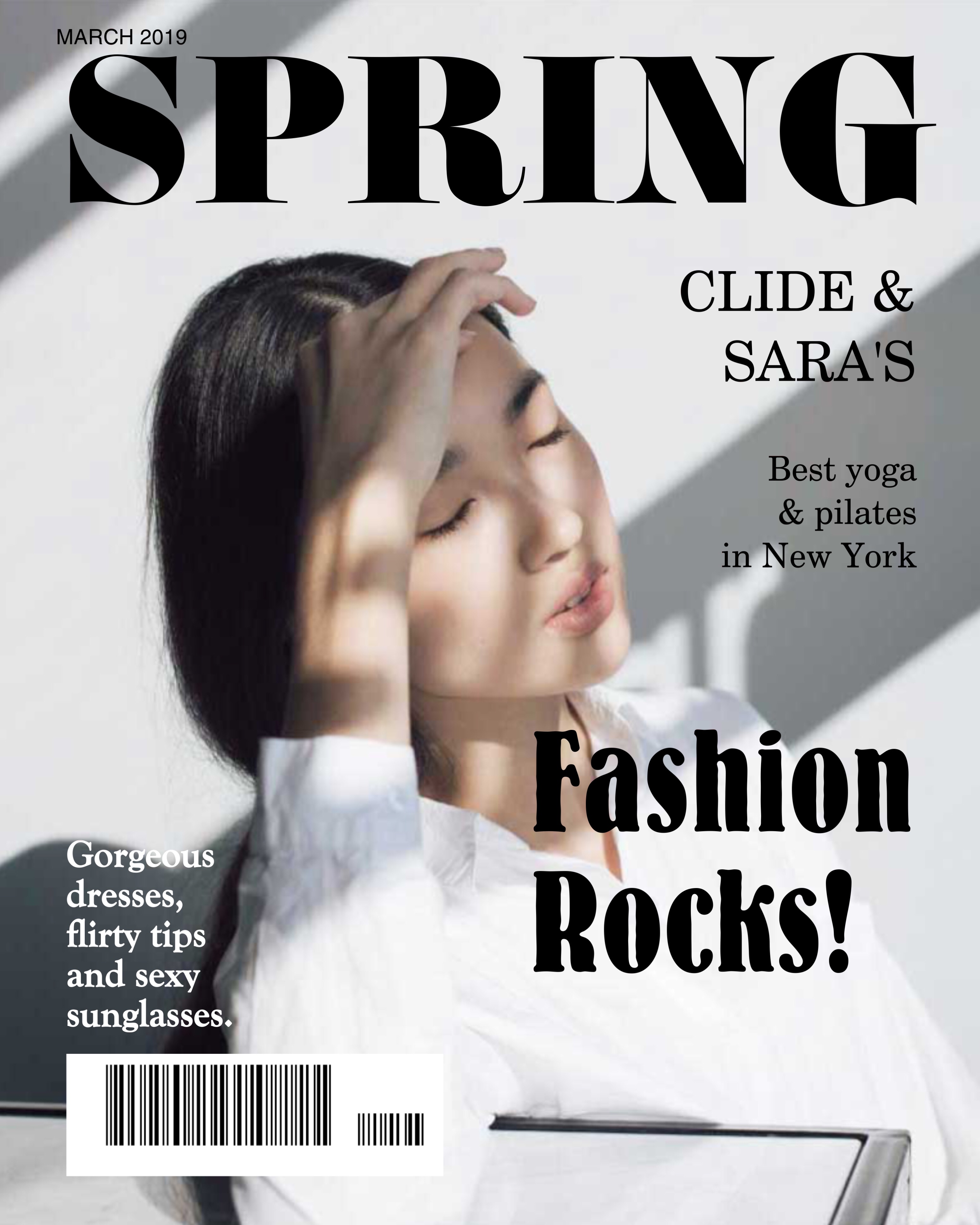 Chic Spring Fashion Magazine Cover Template in Black