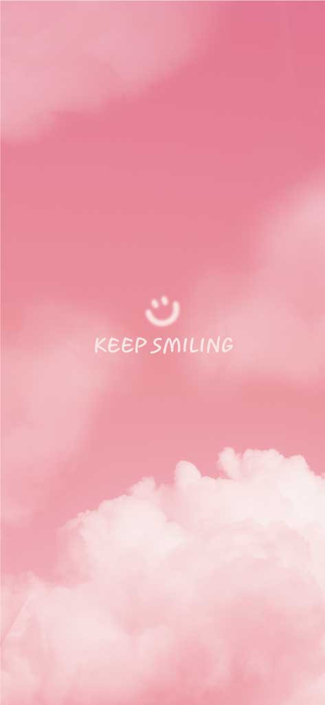 Template Cheerful Pink Clouds Phone Wallpaper Design