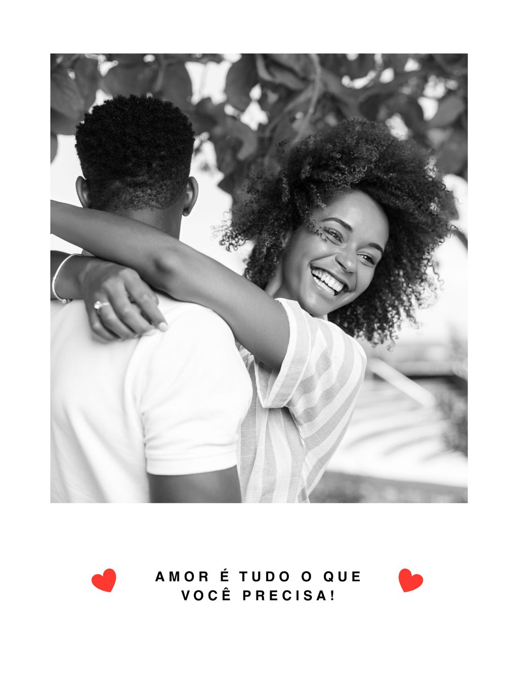 Template Monochrome Love Embrace Poster Template