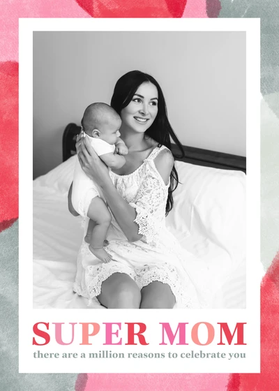 Template Celebrating Motherhood Red White Poster Design