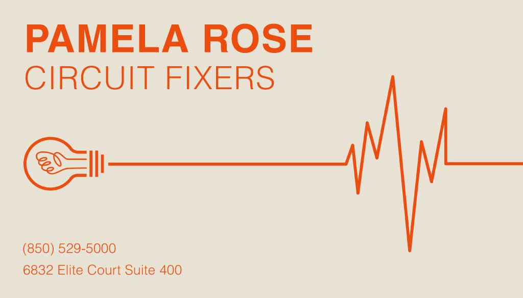 Template Electrifying Orange Business Card Design