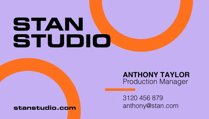 Template Sleek Orange and Purple Business Card Template