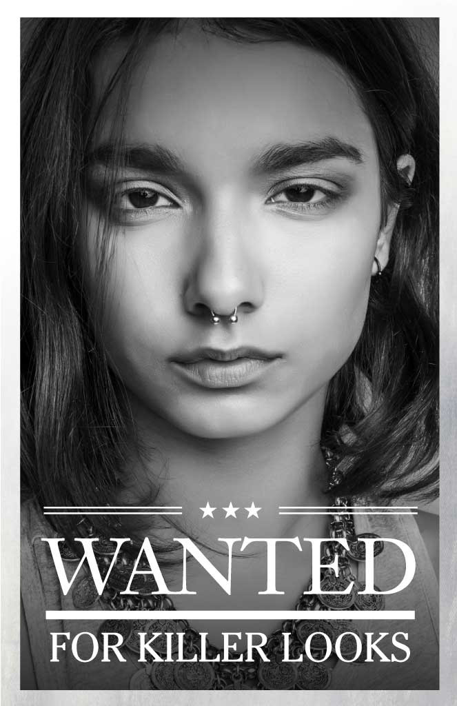 Template Striking Black and White Beauty Poster Design