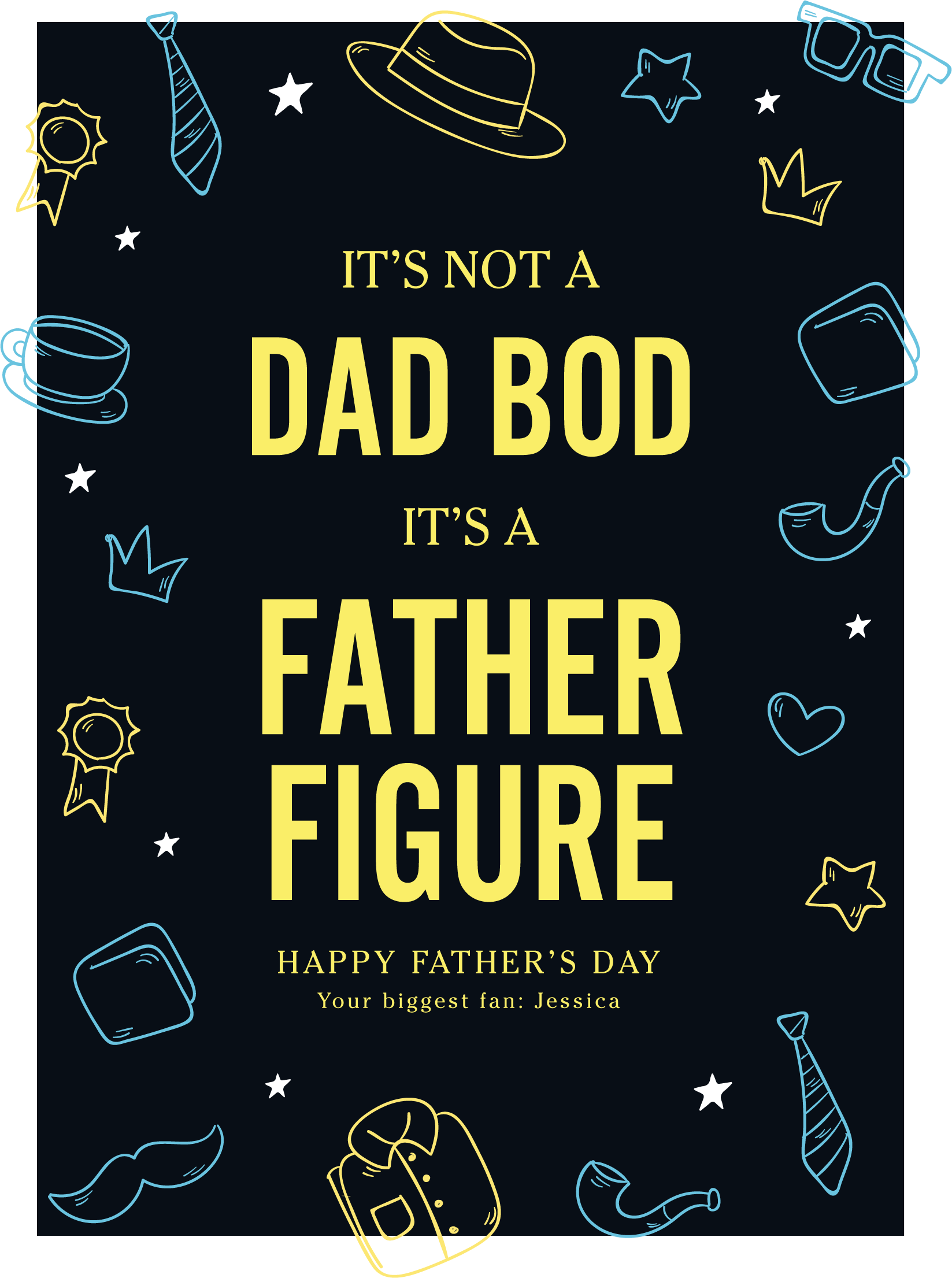 Chic Black and Yellow Father's Day Poster