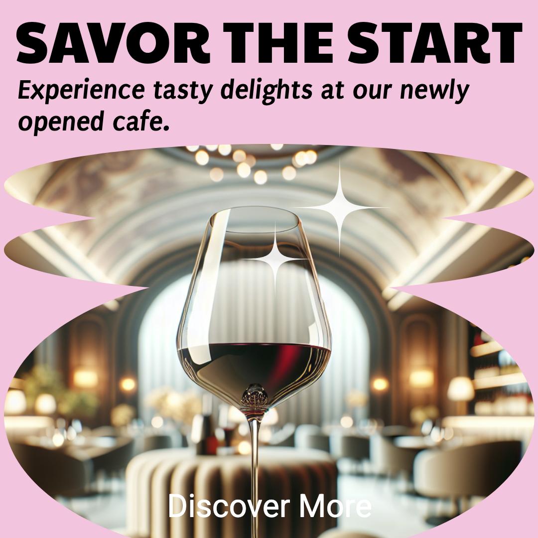 Savor the Start Cafe Ad in Amber Hues