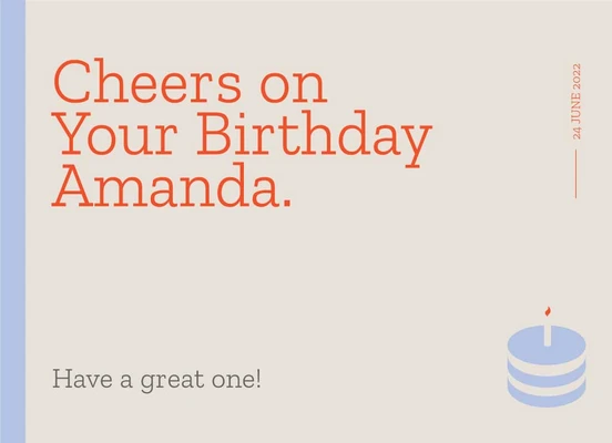 Template Salmon and Blue Birthday Celebration Post