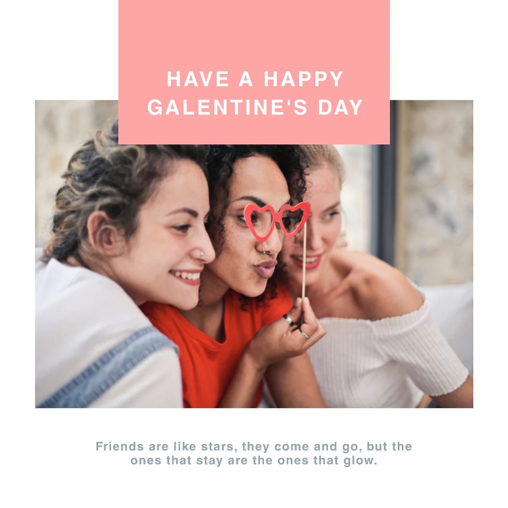 Colorful Galentine's Day Friends Celebration Post