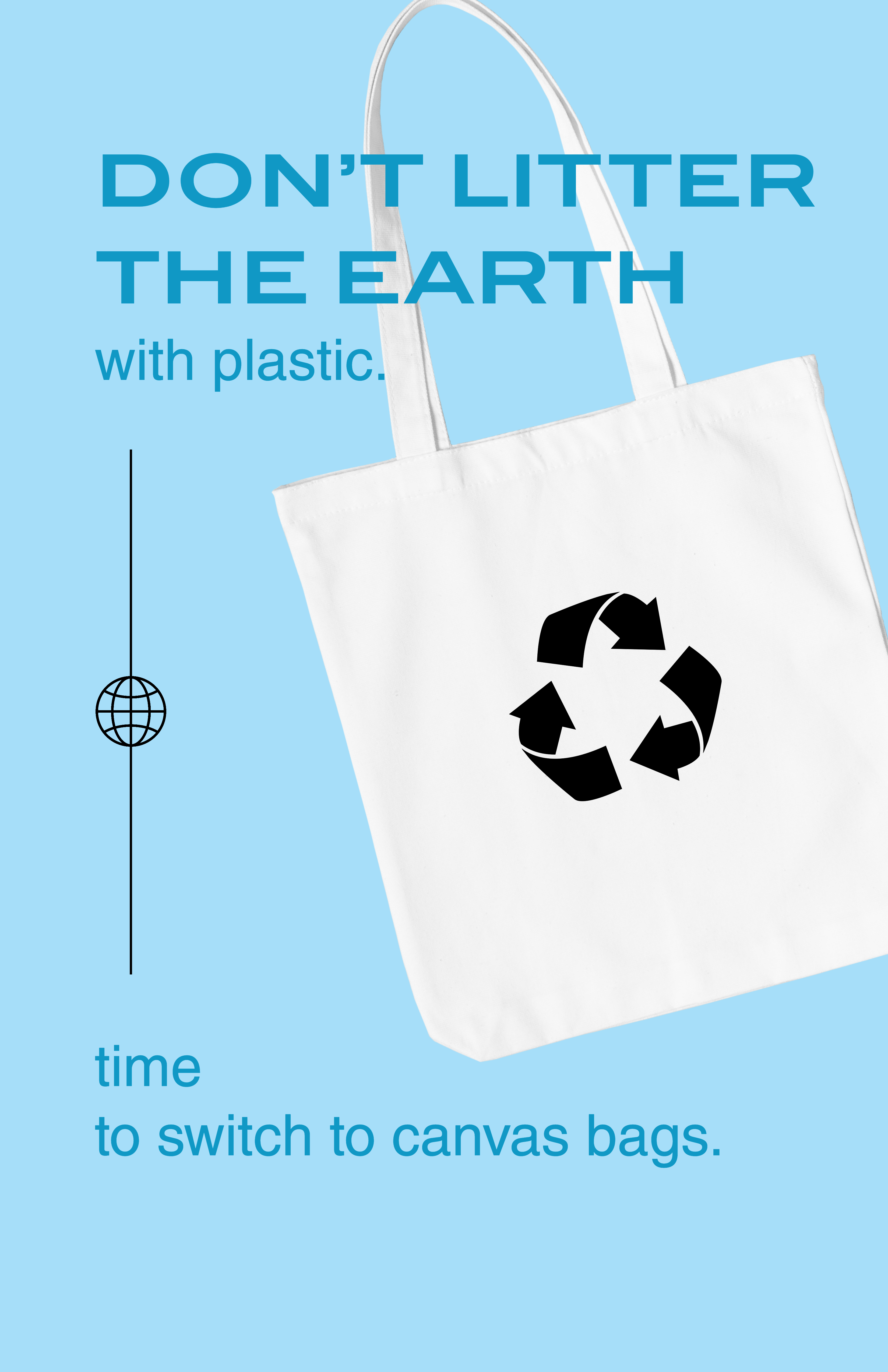 Go Green Eco-Friendly Canvas Bag Poster