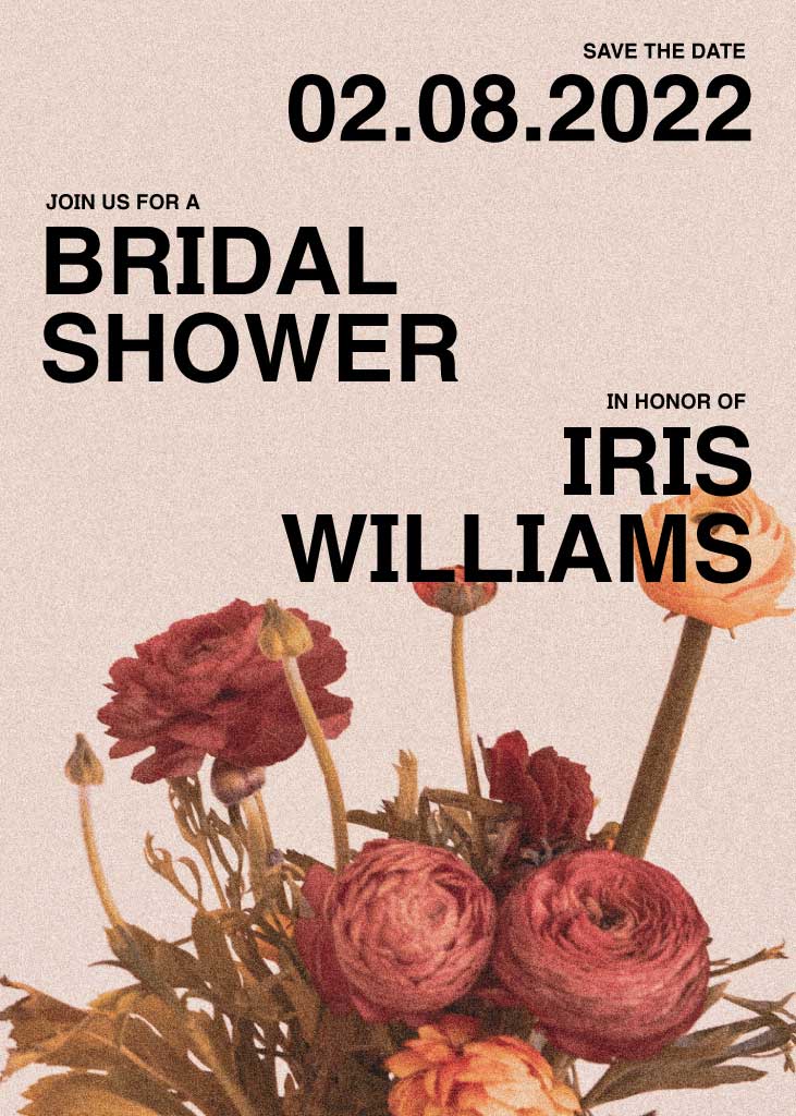 Elegant Bridal Shower Invitation Post Tan Theme