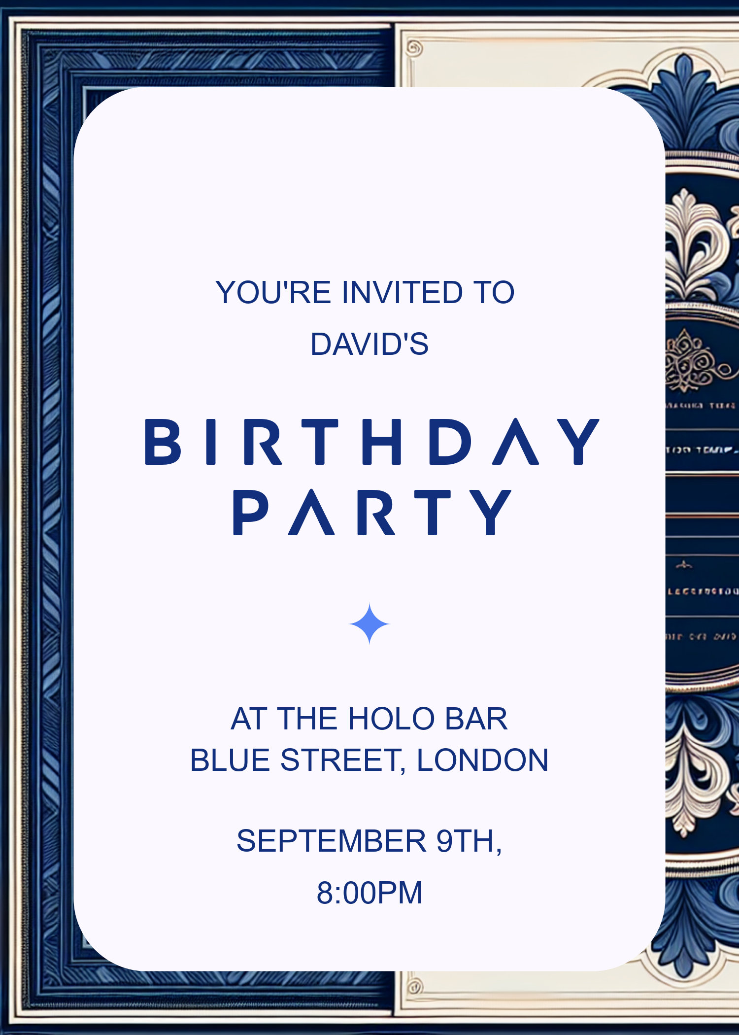 Vibrant Blue Birthday Bash Invitation Poster