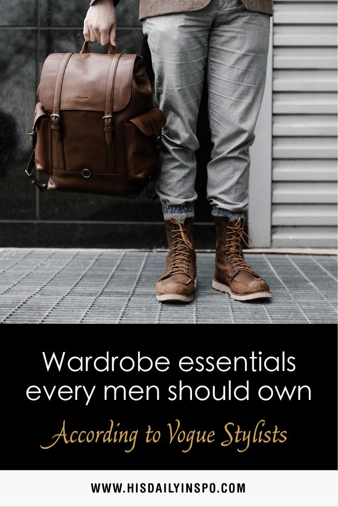 Chic Men's Wardrobe Must-Haves Poster in Earth Tones