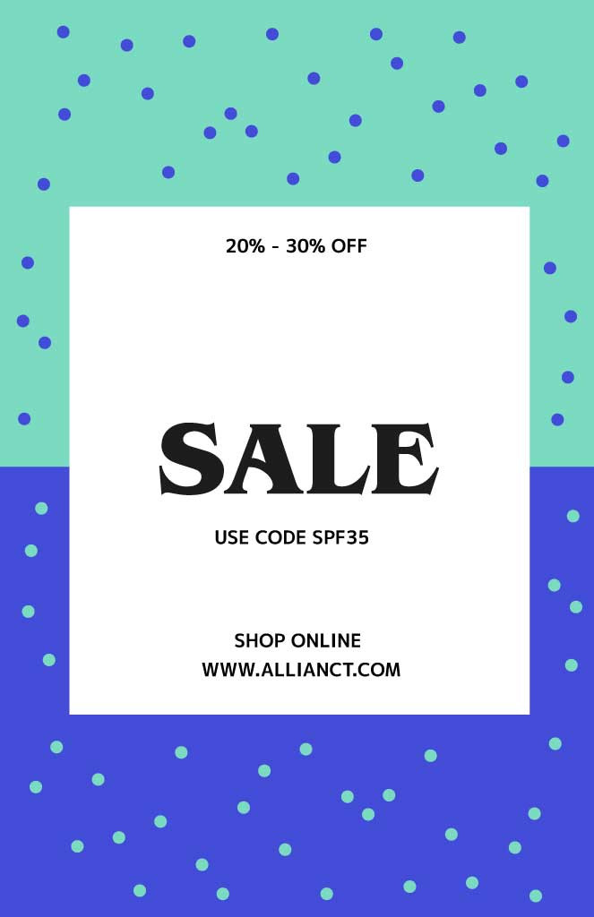 Template Mint Green and Navy Blue Sale Poster
