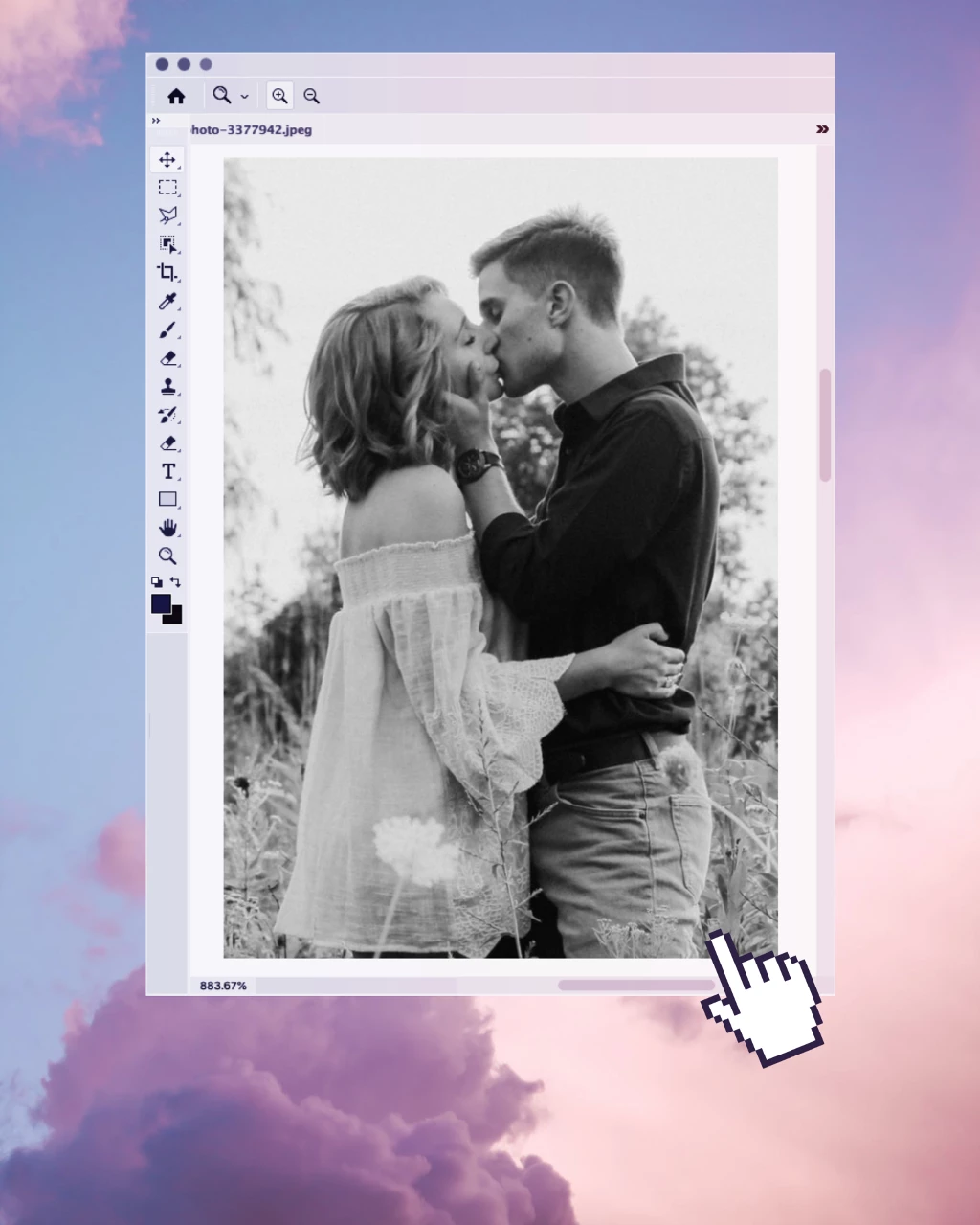 Romantic Couple Photo Post Template in Lilac