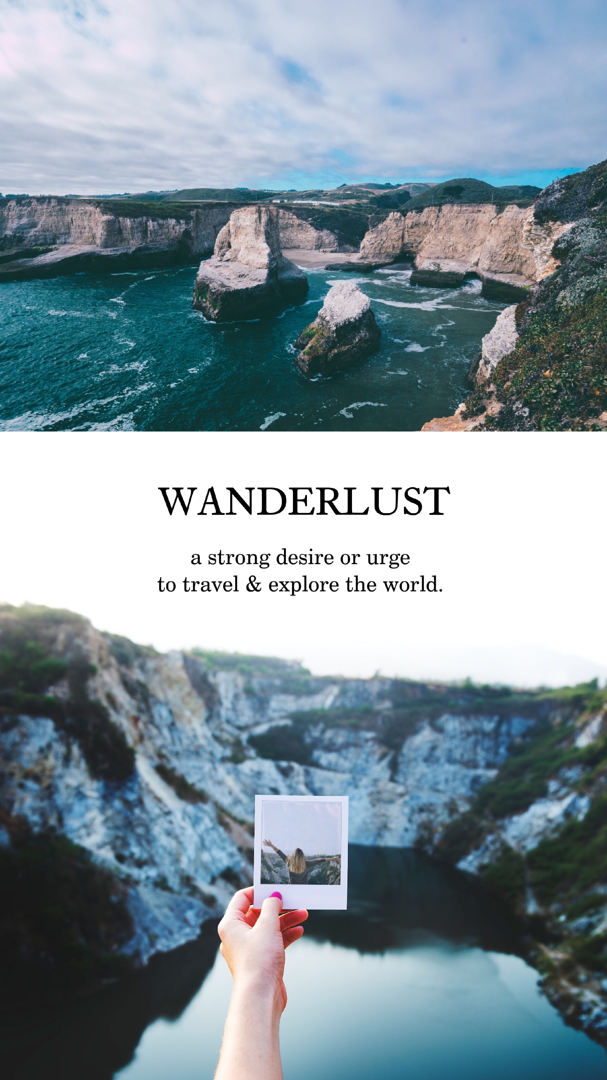 Template Blue Seascape Wanderlust Inspirational Poster