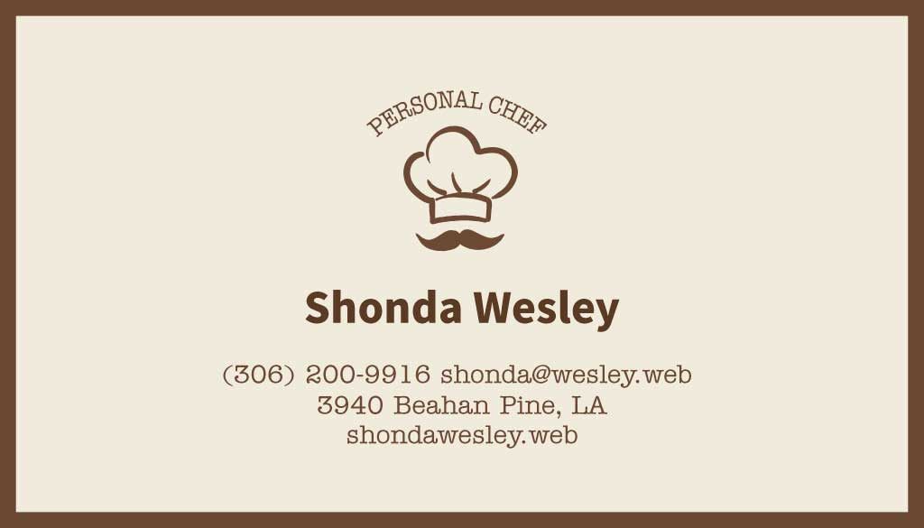 Template Elegant Personal Chef Business Card Template in Brown