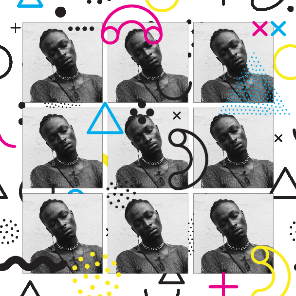 Template Monochrome Social Media Post with Colorful Accents