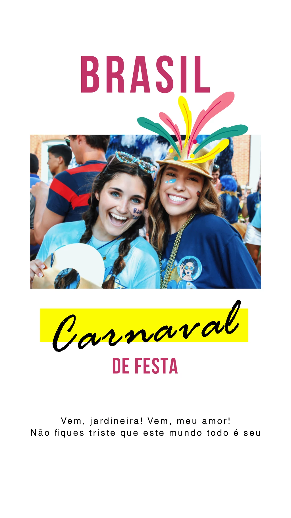 Brazilian Carnival Celebration Poster in Bold Colors