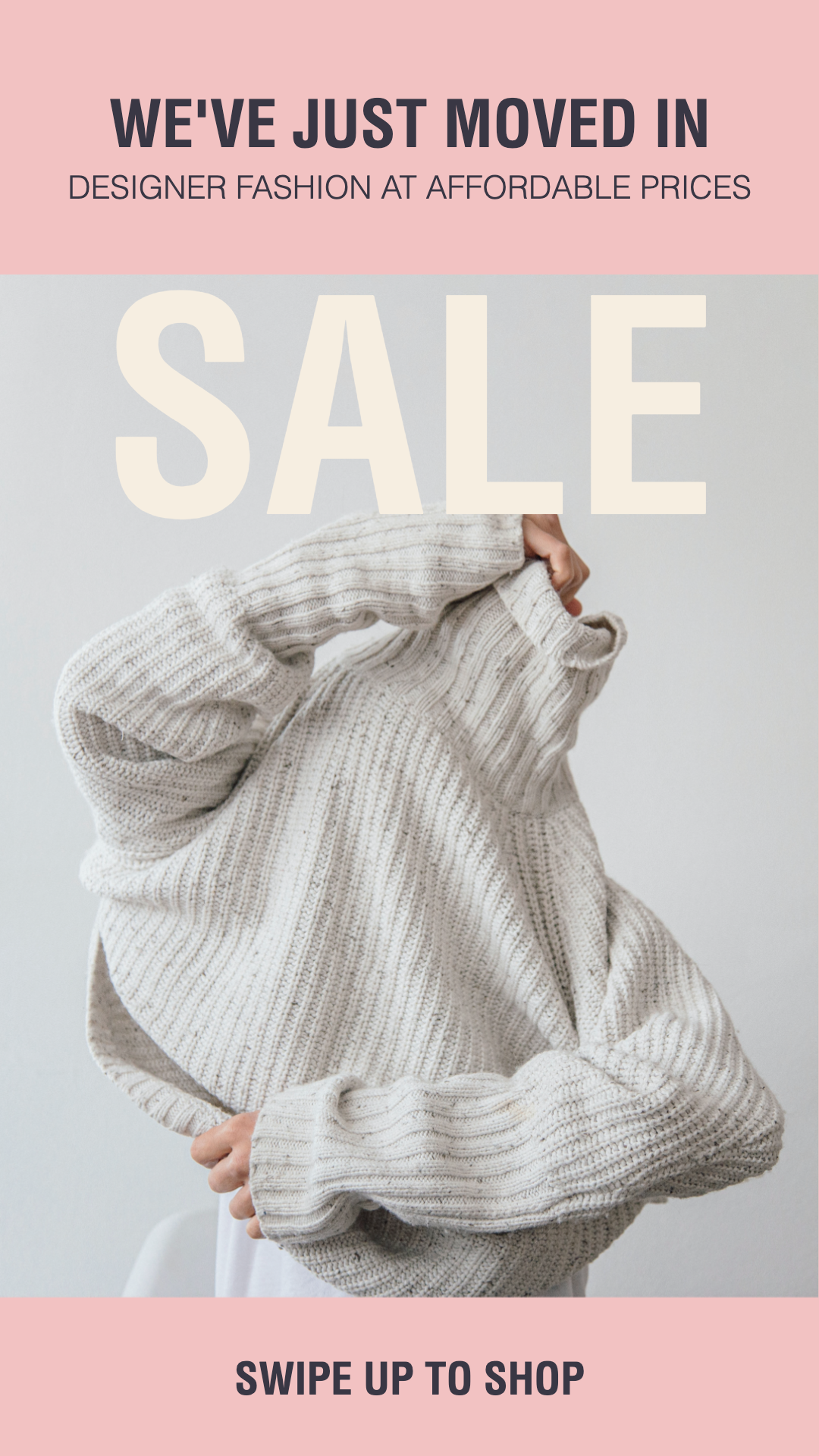 Template Chic Boutique Sale Ad in Pink and Cream Tones