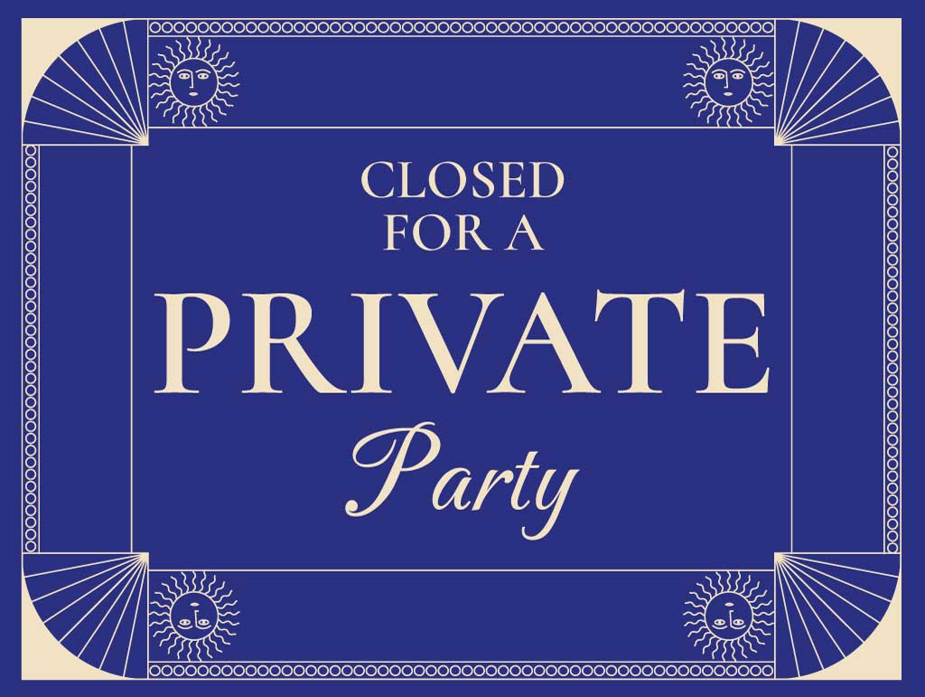 Elegant Private Party Poster in Royal Blue