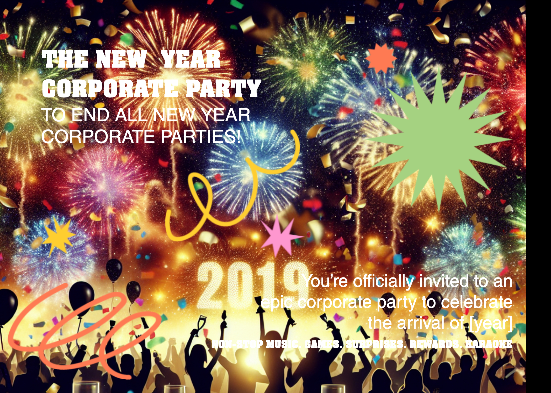 Blue Corporate New Year Party Invitation Post