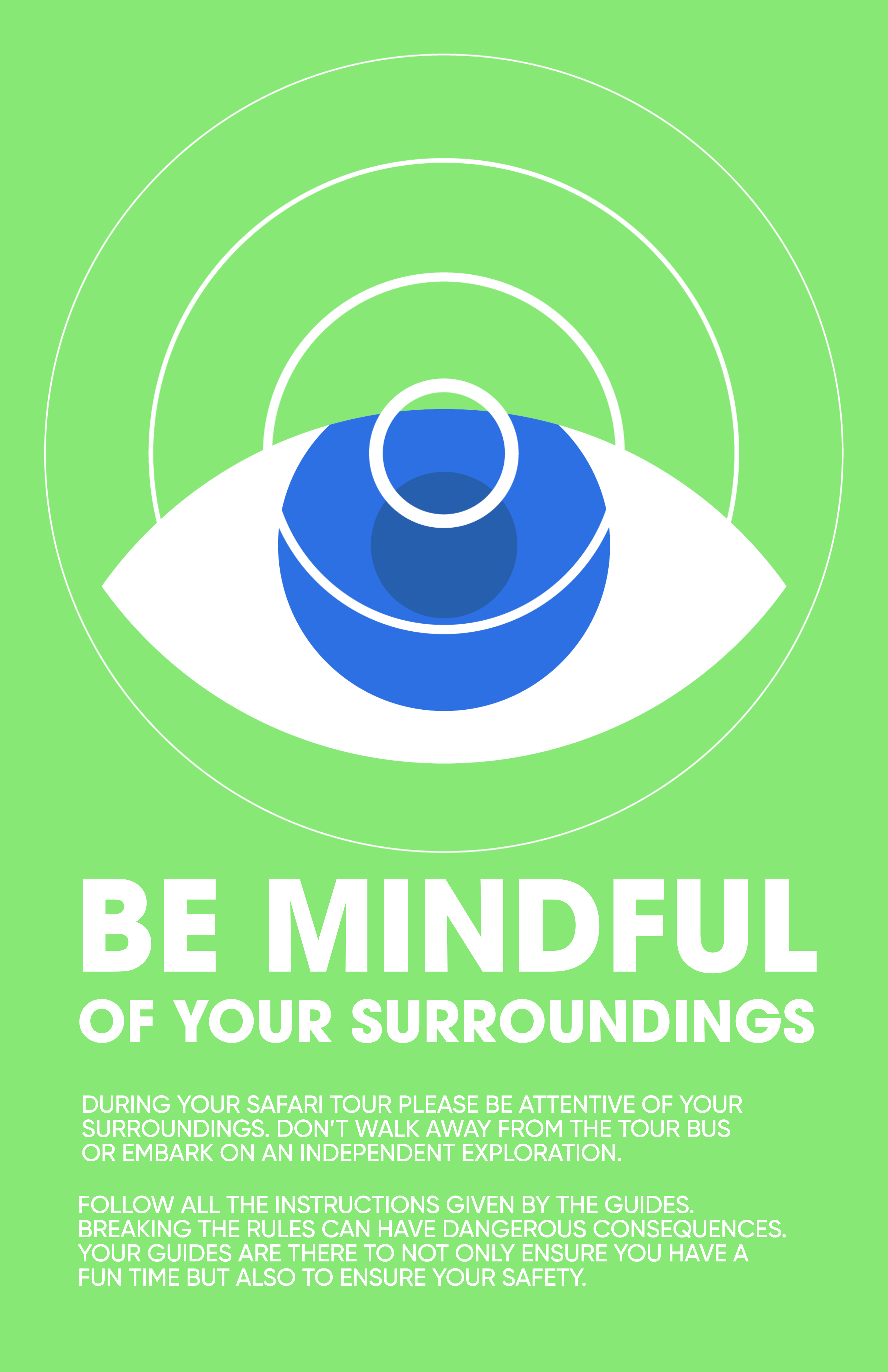 Template Green and Blue Safari Safety Poster