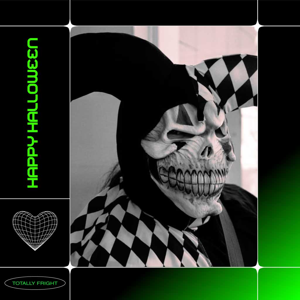 Template Spooky Halloween Social Media Post Black Green