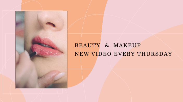 Template Chic Peach Beauty Vlog Post Template