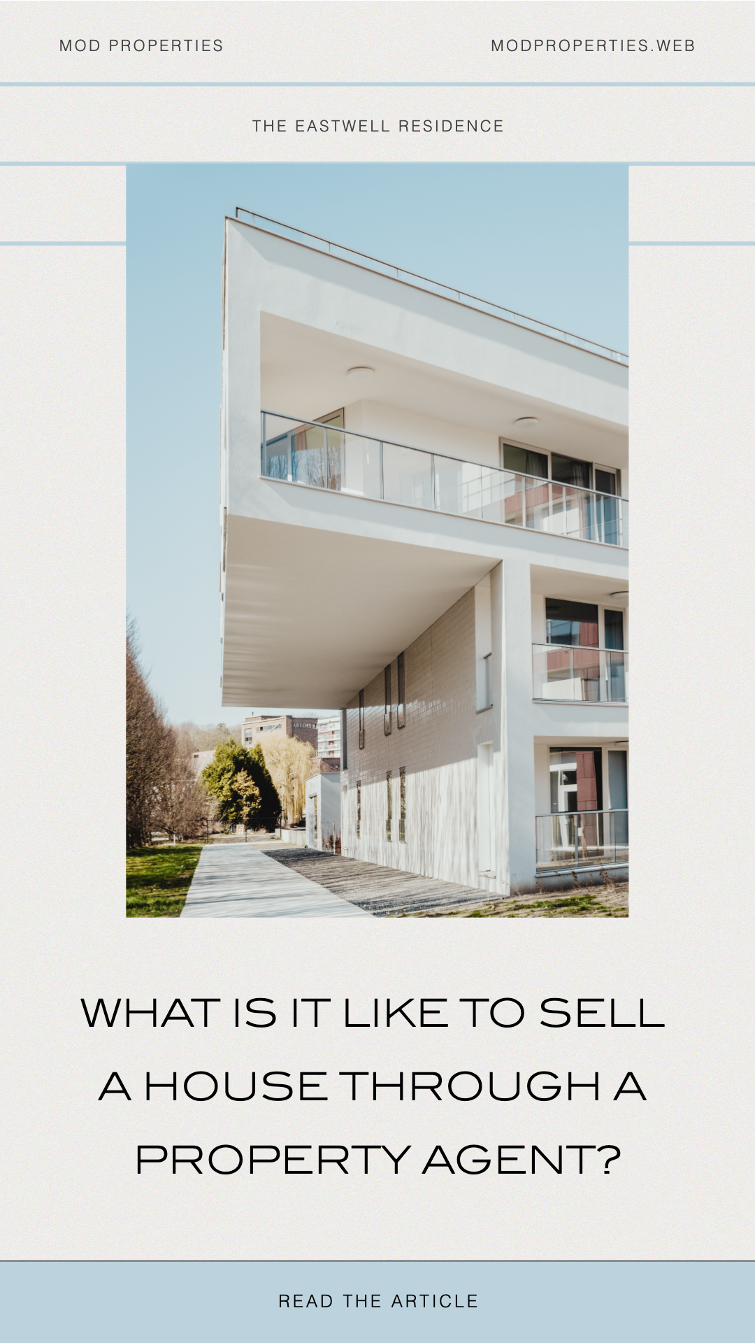 Sleek Real Estate Blue and White Poster Design