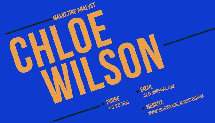 Template Striking Blue and Orange Business Card Design