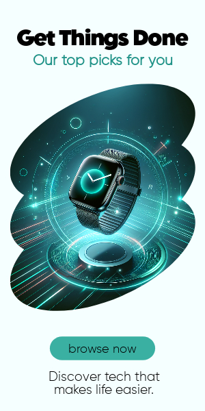 Sleek Teal Smartwatch Ad Design Template