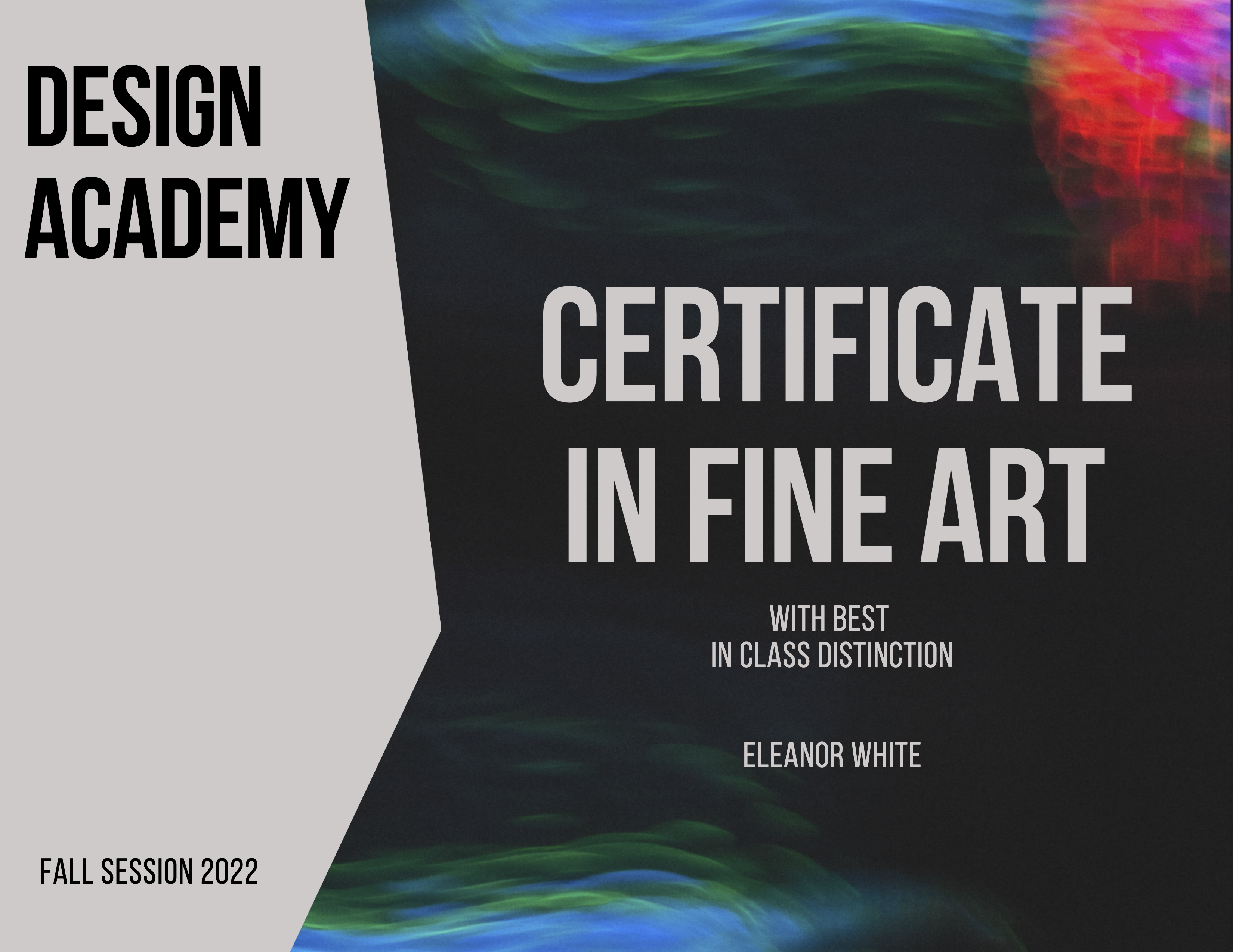 Elegant Black Fine Art Certificate Template