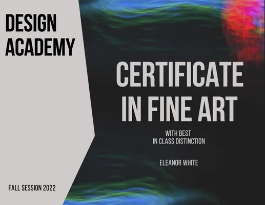 Template Elegant Black Fine Art Certificate Template