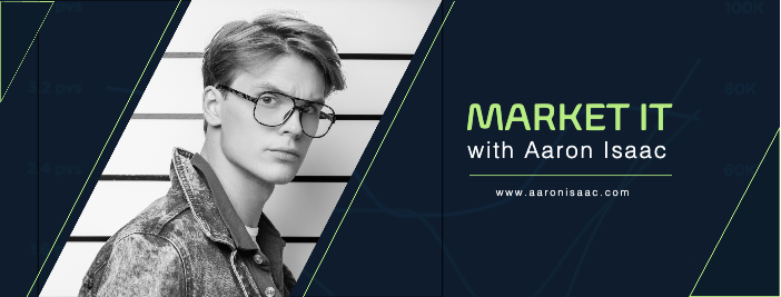 Template Striking Blue and Black Marketing Ad Design