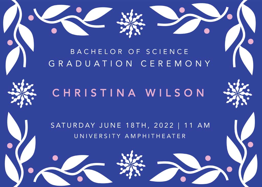 Elegant Navy Blue Graduation Ceremony Poster