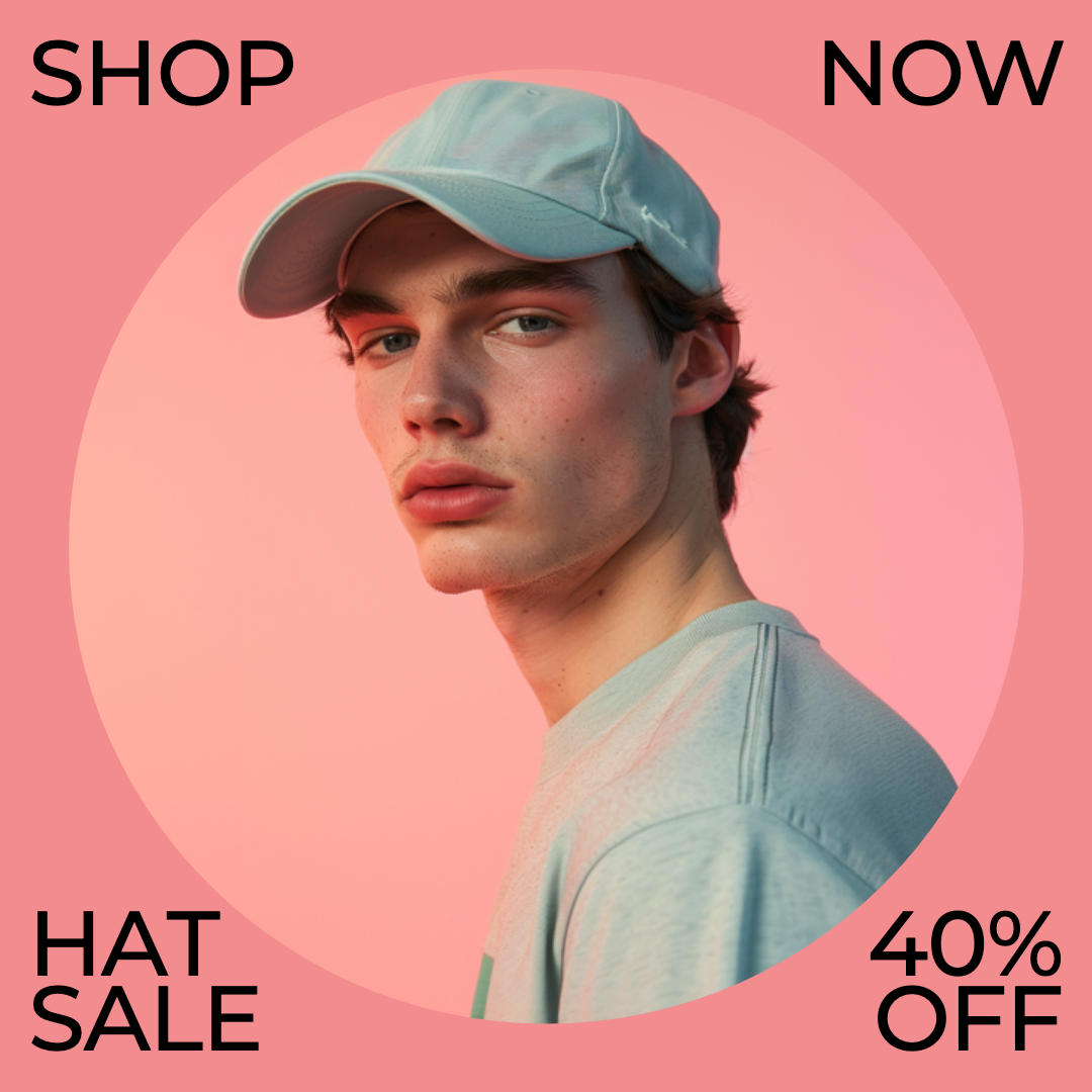 Template Trendy Pink Instagram-Square Hat Sale Ad