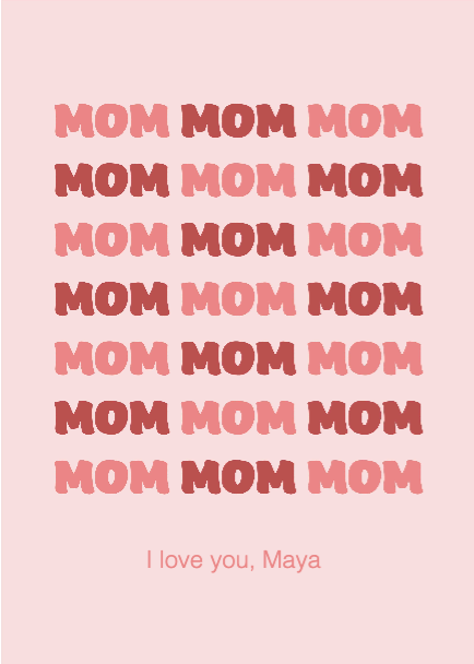 Cherish Mom Pink Love Greeting Post