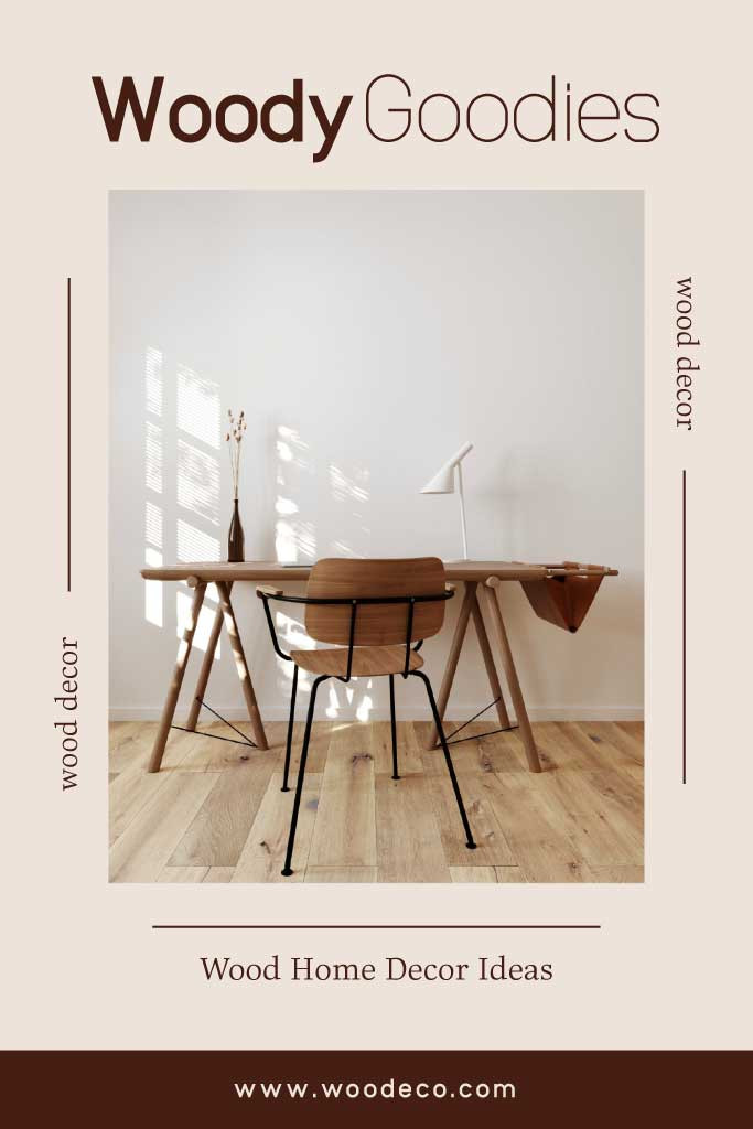 Template Chic Wooden Style Poster Design Beige Highlight