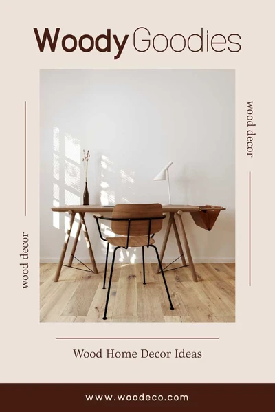 Template Chic Wooden Style Poster Design Beige Highlight