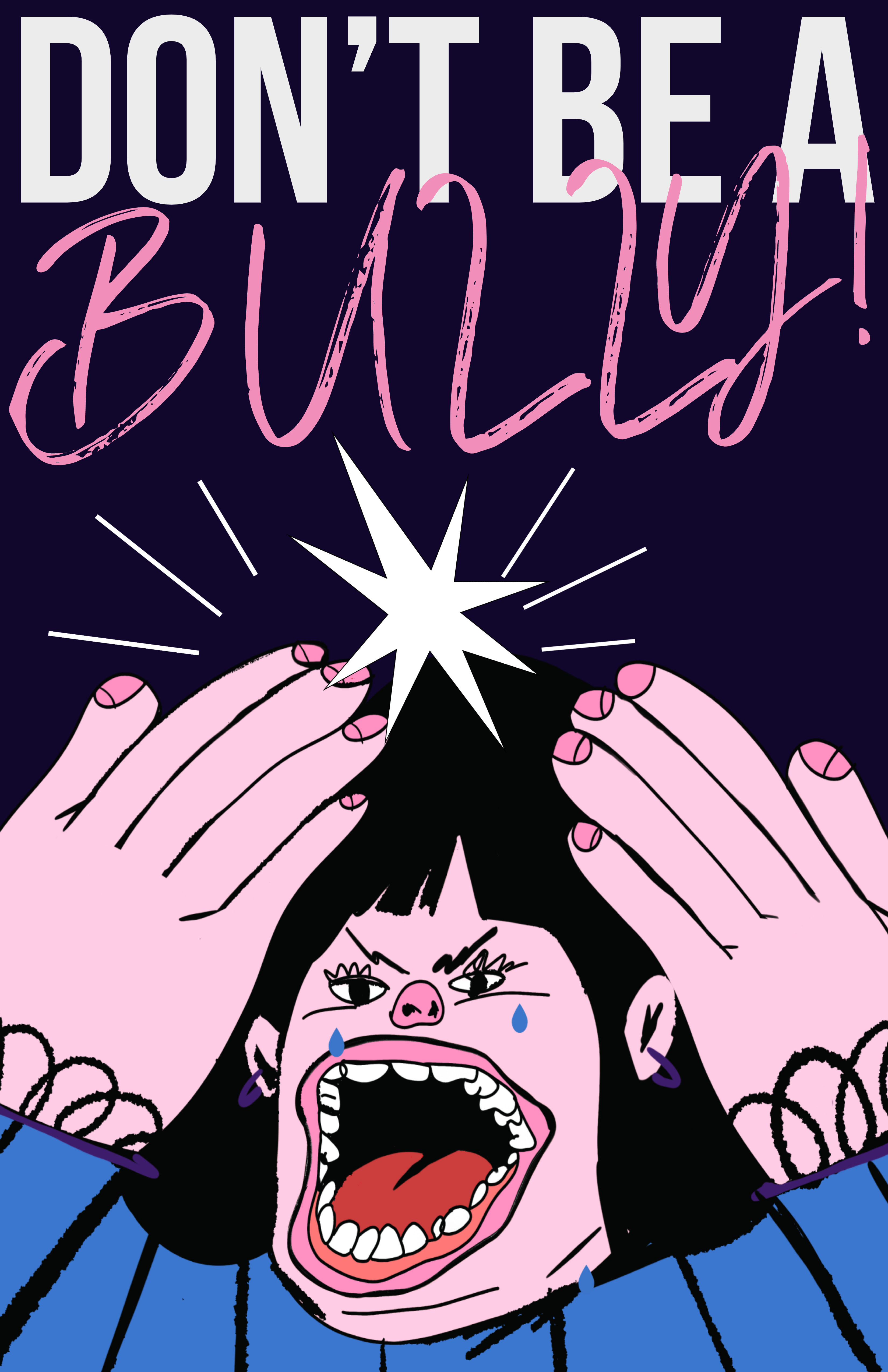 Navy and Pink Anti-Bullying Awareness Poster